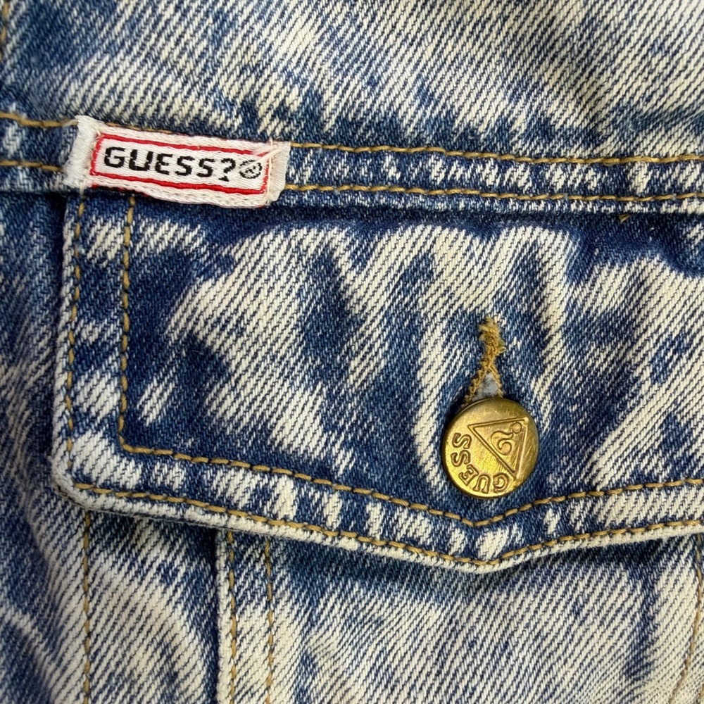 Vintage Georges Marciano for Guess Acid Wash Denim Jacket Size 14 Made in USA - Picture 5 of 16